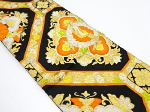 アンティーク　蜀江紋に鶴・華紋織り出し袋帯（着用可）